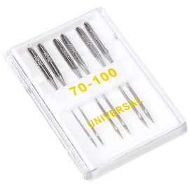 Korbond 6 Piece Sewing Machine Needle Kit– 3 Sizes – Regular Point – Storage Case – Ideal for Light and Heavy Fabrics – Crafting, Quilting, Dressmaking, Mending, Tailoring, Silver, Multiple