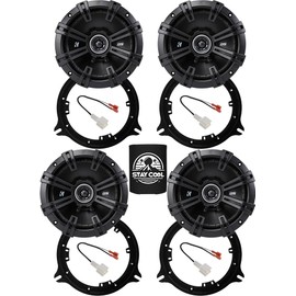 KICKER Speakers 6.5 inch for Infiniti M35/M45 2006-2010 Upgrade Kit - 4 Pack of DS Series with Adapters and Harness, Coaxial 6 1/2 Car Audio Front and Rear Door Speaker DSC6504, 43DSC6504