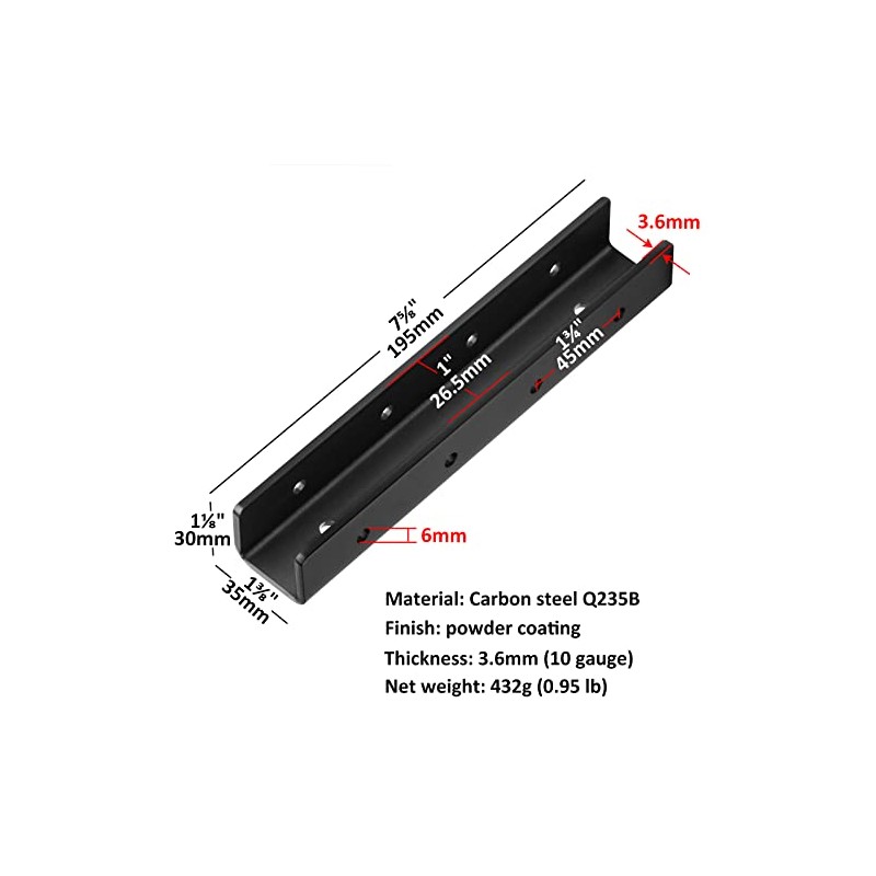 heneng 4 Pcs Square Tube Fence Mounting Brackets for 1"