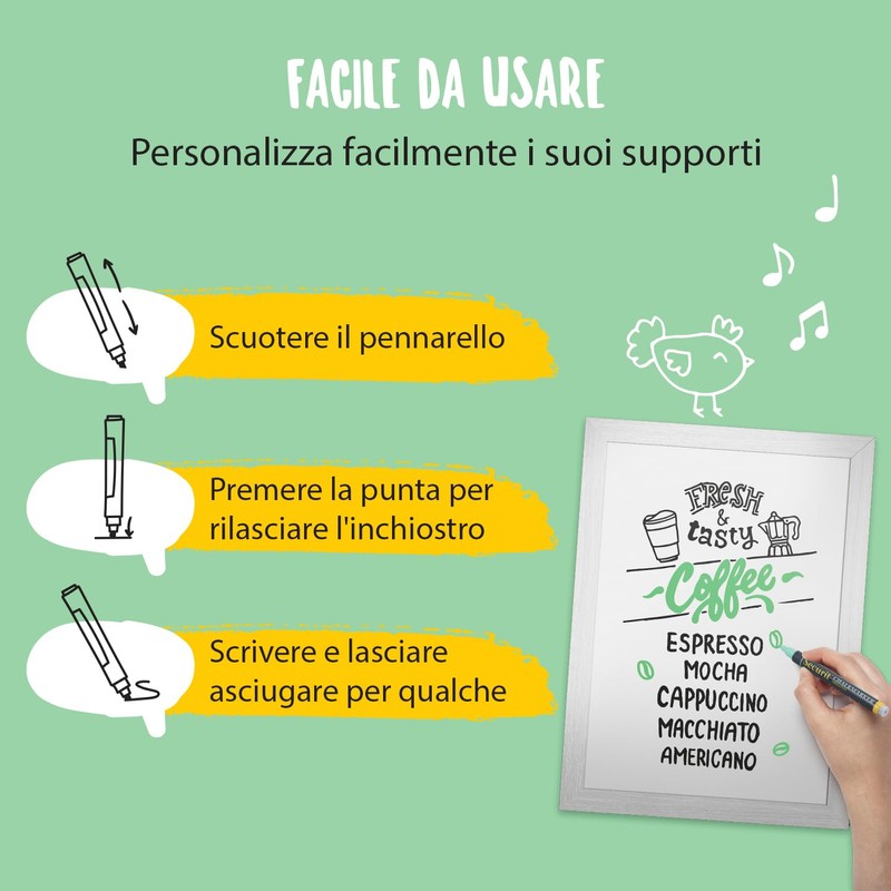 Securit BL-SMAMIX-V5-WT Mixed Liquid Chalk Marker - White (Pack of