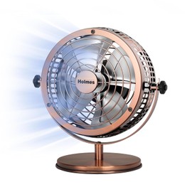 Holmes Heritage Ventilador de escritorio, mini USB, de 10.16 cm, Cobre cepillado, 15.24 cm, 1