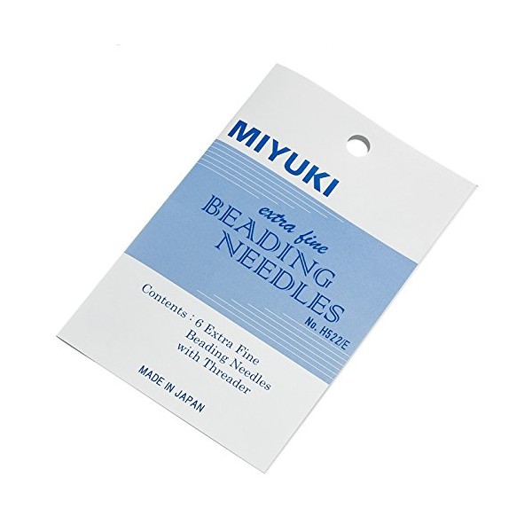 Miyuki Pack of 6 Extra Fine 0.4mm Needle and Threader for Beading