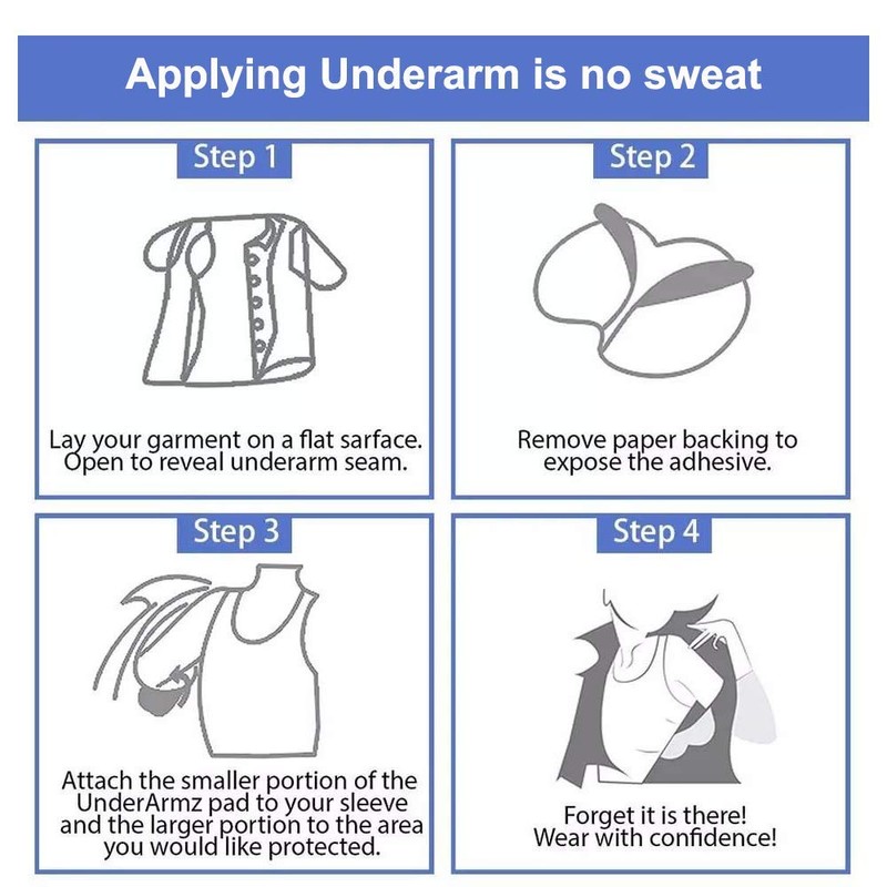 Large Underarm Sweat Pads for Women and Men Fight Hyperhidrosis