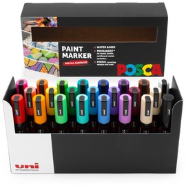 POSCA - PC-5M - Paint Marker Art Pens - 1.8-2.5mm - Desk Set of 23 Colours