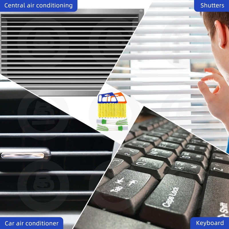 4Pcs Window Venetian Blind Cleaner Duster Tool,Washable 7 Fingers Dusting