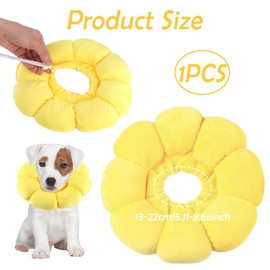 Cat Collar, Cat Collar, Collars for Cats, Cat Collar for After Surgery, Leak Protection Cat for Small Dogs and Cats, Yellow Pet Collar in Flower Shape