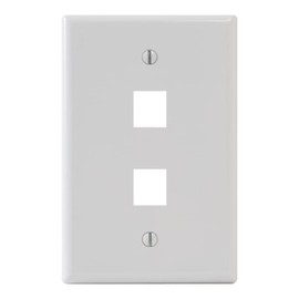 ICC Classic Oversized Faceplate with 2 Ports in Single Gang, White, Single