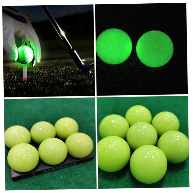 Generic 6pcs Fluorescent Glow Dark Led Golf Balls Night Practice