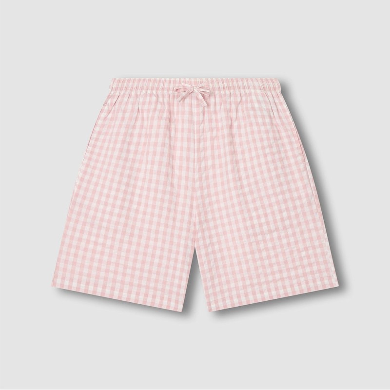JAJU [JAJU] Women's Seersucker 5/10 Sleeve Pajama Set_Light Pink