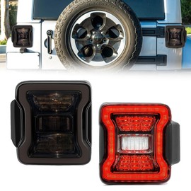 LED Tail Lights for 2007-2018 Jeep Wrangler JK JKU 07 08 09 10 11 12 13 14 15 16 17 18 With Turn Signal/Brake Light, Running Light and Reverse Light- A Pair