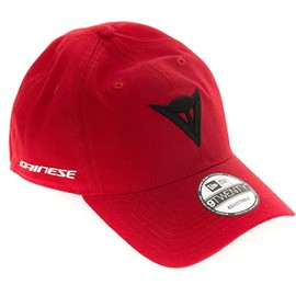 Dainese - 9Twenty Canvas Strapback Cap, Herrenkappe, Baseballkappe mit Gebogenem Schirm aus 100% Baumwolle, Sommer Motorradmütze mit Geprägtem Dainese Logo, Verstellbarer Riemen, Rot