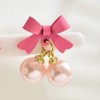 Pink Bow Earrings for Women Christmas Bow Earrings Cute Ribbon