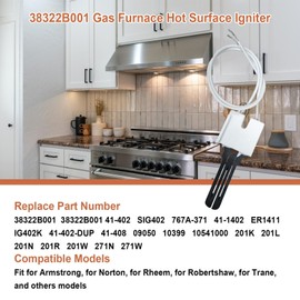 38322B001 Gas Furnace Hot Surface Igniter Replacement for Coleman Evcon Mobile Home 1474-052P Gas Furnace Ignitor