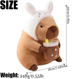 WESOPAN Capybara Plush Toy, 30cm Cute Capybara Stuffed Animals Kawaii Capibara Plush Pillow Christmas Birthday Easter Valentine's Day Gift for Kids Boys Girls (30cm Bunny Capybara)