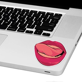 Licking Lips Laptop Trackpad Sticker 3" Tall x 3.5" Wide