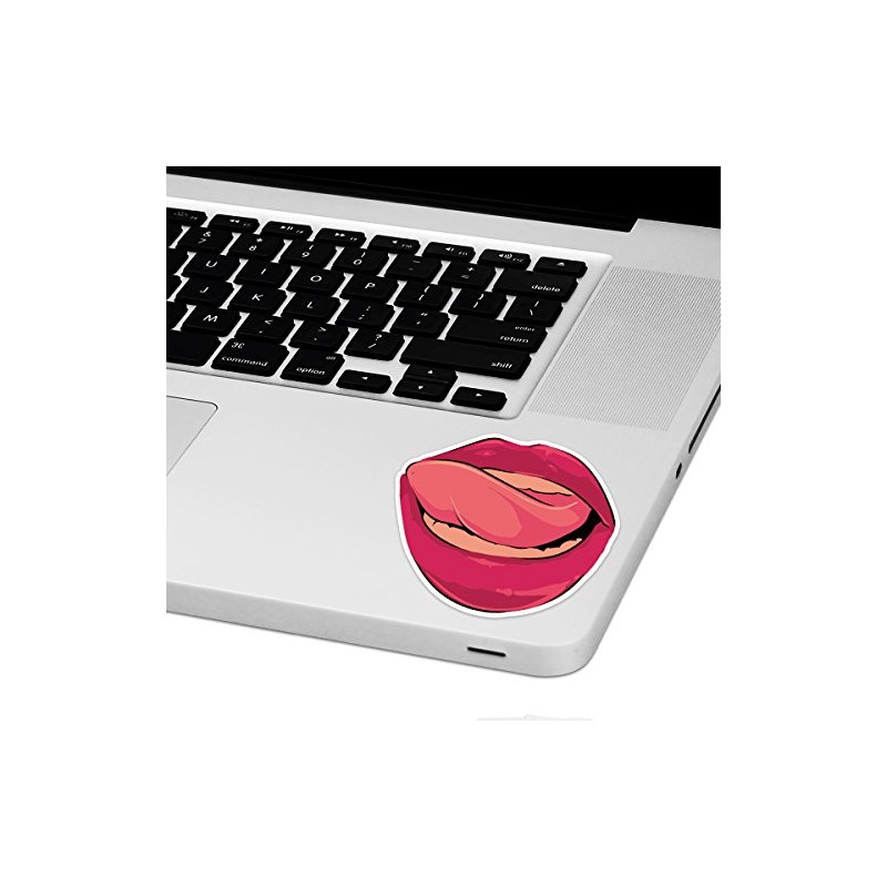 Licking Lips Laptop Trackpad Sticker 3" Tall x 3.5" Wide