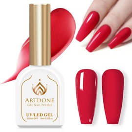 Artdone Gel Nail Polish Hema-free Solid Color Red For All Seasons Neutral Soak Off LED Lamp Needed For Manicure Nail Art