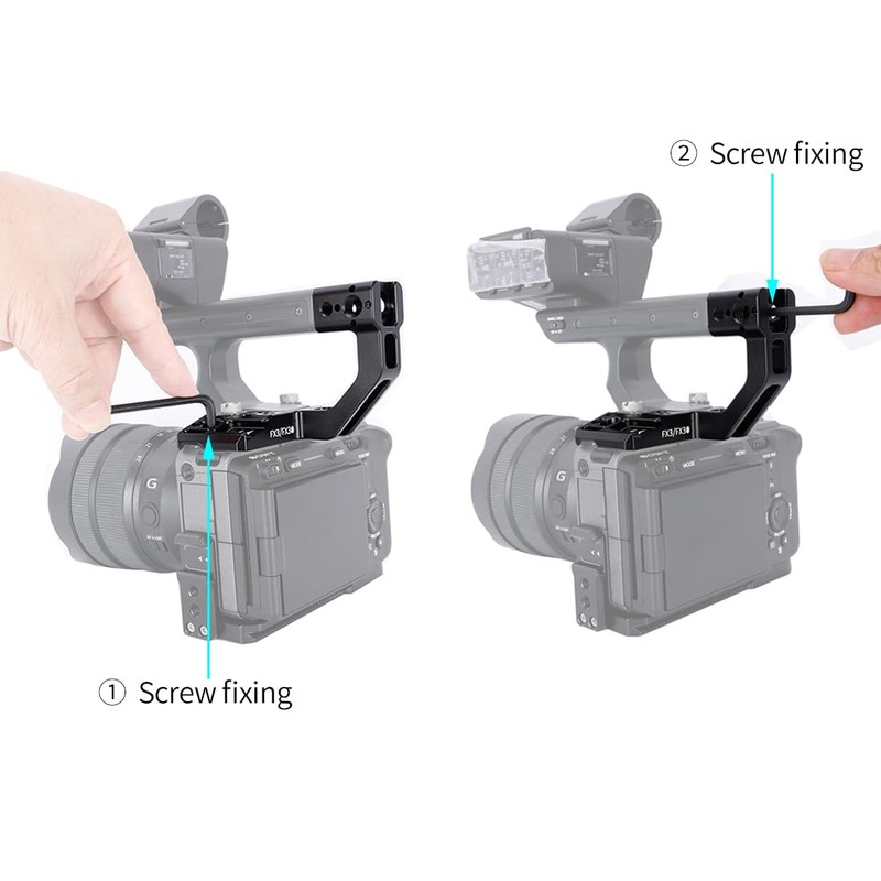 Niceyrig FX3/FX30 XLR Handle Extension Bracket 1/4''-20 Screw Hole and