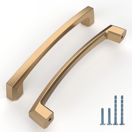 KNOKLOCK 10 Pack 5 Inch(128mm) Kitchen Cabinet Handles Champagne Bronze Cabinet Pulls Kitchen Cabinet Hardware Gold Drawer Pulls for Dresser Cupboard Wardrobe