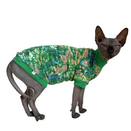 Limited Edition Sphynx Cat Cotton T-Shirts Hairless Cat Sweatshirt Pet Kitten Clothes Round Collar Kitten Shirts Vest Cats & Small Dogs Apparel (Impressionism, S (3.3-4.4 lbs))