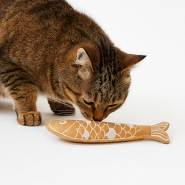Haourlife Catnip Fish Cat Kicker Toy, Interactive Chew Toy for Indoor Cats, Bell & PP Cotton – Kraft Paper Platinum Carp