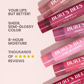 Bálsamo labial tintado natural Burt's Bees, rojo (Red dahlia), 2 unidades