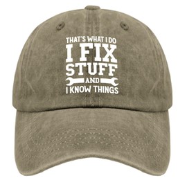 That's What I Do I Fix Stuff and I Knows Things Men Casual Baseball Cap with Adjustable Fit | Durables Utility Cap for Outdoor, Travel, Daily Uses