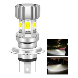 6 Side Led Moto Faro Focos H4/ba20d Led Cob Luz Alta Y Baja