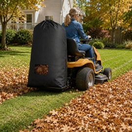 Lawn Tractor Leaf Collector Bag for Yard Cleanup – Heavy-Duty 420D Oxford Bag with Zipper & Breathable Bottom