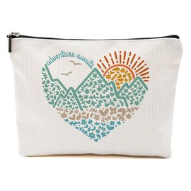 DHKG Hiking Gifts Camping Gifts Mountain Adventure Makeup Bag Cosmetic Bag Zipper Pouch Christmas Thanksgiving Birthday Travel Gifts for Travelers Women Bestie Friend Nature Lover Sister Mom