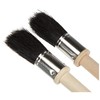 FMprofessional 23 cm 2 Ashtray Brushes, Light Wood, Glossy, Black,