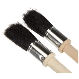 FMprofessional 23 cm 2 Ashtray Brushes, Light Wood, Glossy, Black, Approx. 22 cm, 2 Units