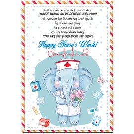 BlinkWishes Nurses Day Card for Nurse Mom from Daughter/Son, 5x7 Heartfelt Thank You Card for Nurse Mom, Blank Inside, Healthcare Hero Appreciation, With Envelope and Seal