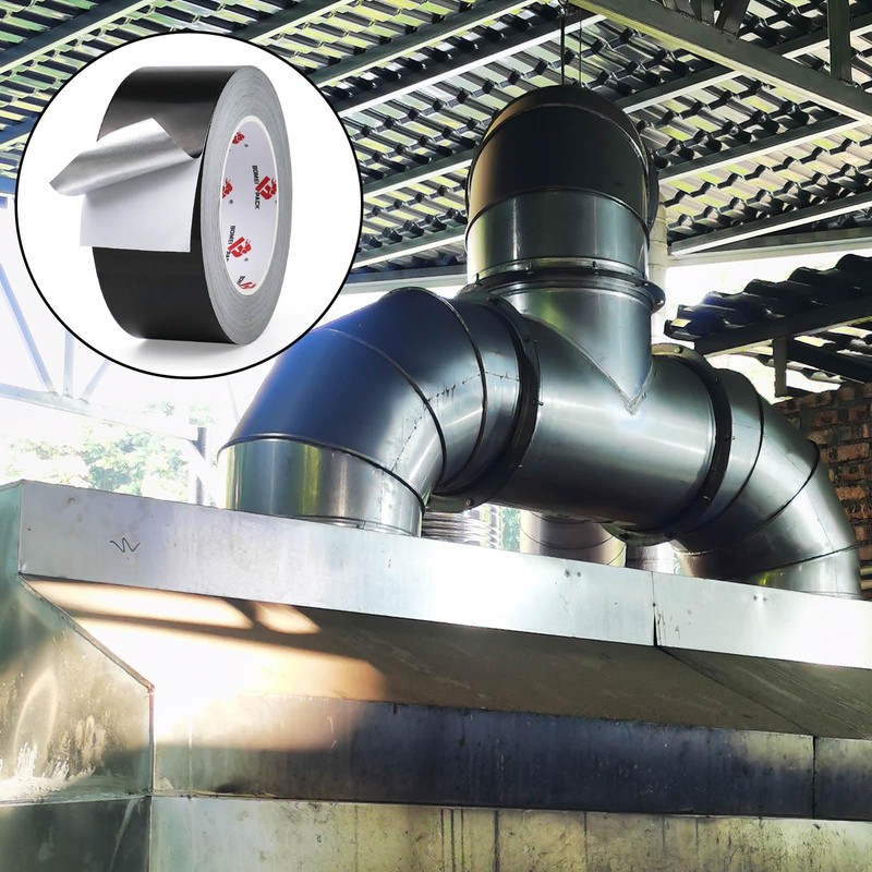 BOMEI PACK Black Aluminum Tape,Black Foil Tape HVAC Sealing &