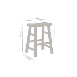 Set of 2 Heavy Duty Saddle Seat Bar Stools Counter Stools - 24" Grey