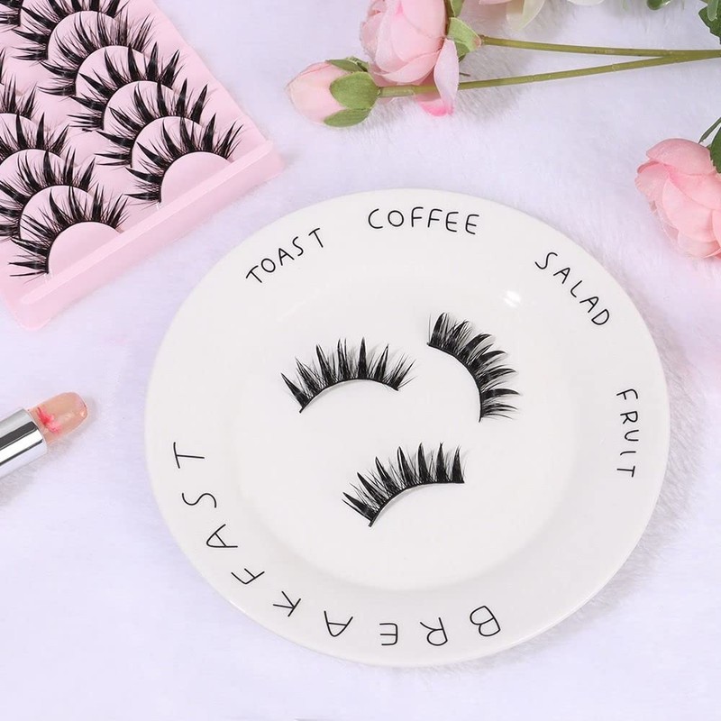 10 Pairs False Eyelashes, Dramatic Cartoon Eyelashes, Wet Look 16mm