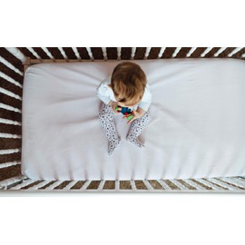 Sasma Home - Waterproof Cot Mattress Protector - Hypoallergenic, Cotton Rich Cot Mattress Protector - to Fit Cot Mattress 60x120 cm White