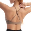 INIBUD Sports Bra for Women Push Up Strappy Workout Top