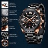 MEGALITH Reloj Hombres Militar Negro: Acero Inoxidable Impermeable Análogo Cuarzo