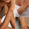 Milacolato Bracelet Women's Gold 18K Gold-Plated Gold Bead Bracelet Stack