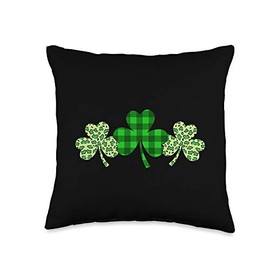 Shamrock Leaf St Patrick Gift For St Patrick's Day Throw Pillow
