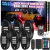 SUZCO 6-Pack Upgraded Truck LED Underglow Rock Pod Light Kit,