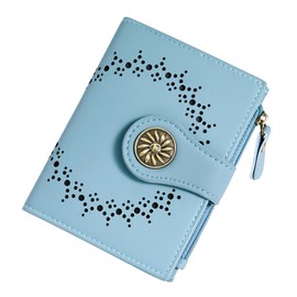 Tipmile Small Wallets Woman Leather Bifold RFID Blocking Card Holder Wallet with Zipper Coin Pocket