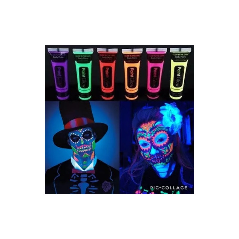 Go Shopgo 48 Tubo Pintura Fluorecente Neon Corporal Maquillaje Luz