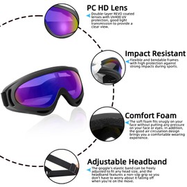 YISUGOOC Motorcycle Goggles 5 Pairs Dirt Bike Goggles UV Protection Ski Goggles Riding Dust And Windproof ATV Goggles With 3 Skull Face Mask For Men Women Yourh Adults