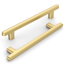 KNOKLOCK 10 Pack 5 Inch(128mm) Kitchen Cabinet Handles Brushed Gold Cabinet Pulls Kitchen Cabinet Hardware Drawer Pulls for Cupboard Wardrobe