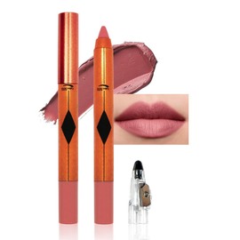 JUAAZIN Pink Lip Liner Pencil, Smooth Matte Lipstick Crayon with Lip Pencil Sharpener for Women, Velvet Smudge Proof Smudgeproof Waterproof No Transfer Makeup Forever Lipliner 502#