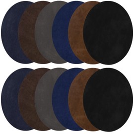 Iron-On Patches, Pack of 12 Patches for Iron-On Patches, Clothes Patches, Iron-On Patches, 6 Colours, Oval Suede, Iron-On Patches for Suits, Repair Kit, Clothing, Various