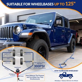 MILADO 4 Way Tire Inflator, 4 Tire Inflation Deflation System, 4 Tire Air Up Down System, Off Road Tire Inflator with Gauge, Air Down Tire Deflators Kit for Trucks Jeeps Fits Up to 125" Wheelbase