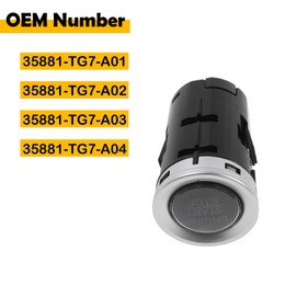 Etersec 35881-TG7-A03 Ignition Starter Switch Compatible with Honda Pilot 2016-19 Ridgeline 2017-19 Passport 2019, 35881-TG7-A04 Engine Start Stop Push Button Replacement